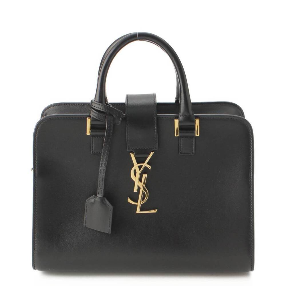 Saint Laurent Leather Baby Cabas Handbag Black